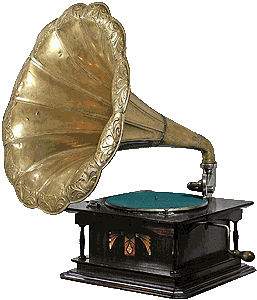 Граммофон с лепестковой трубой